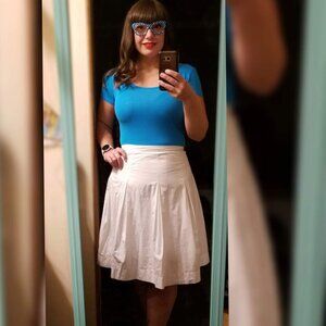 Isaac Mizrahi Pleated White Skirt